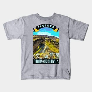 Fimmvorduhals Iceland Vintage Hiking Kids T-Shirt